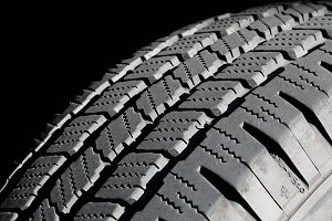 close up of car tire