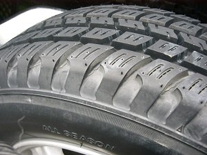 close up of car tire