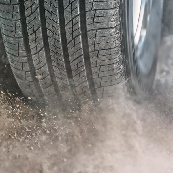 close up of car tire