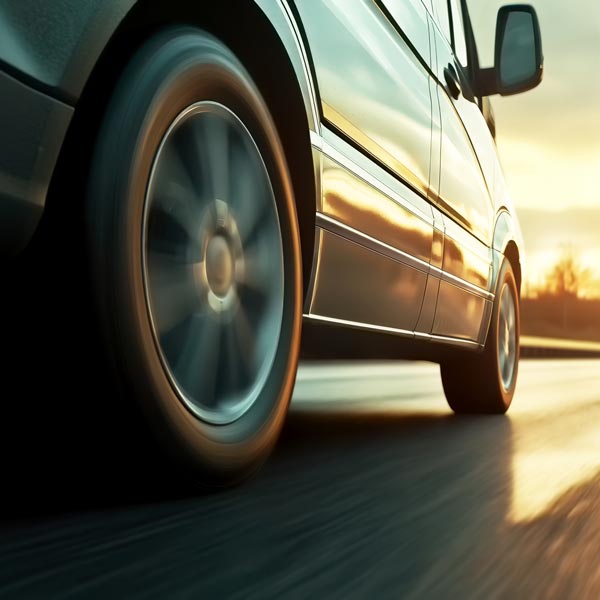 car driving down highway