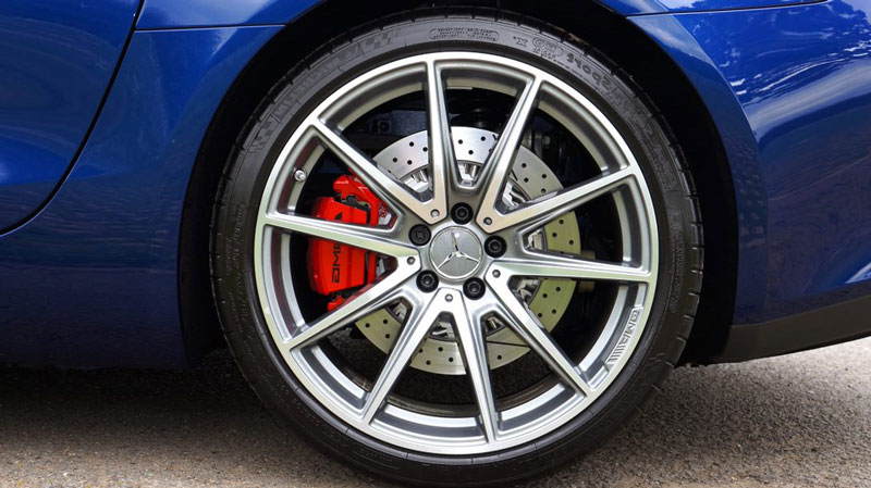close up of Mercedez car tire